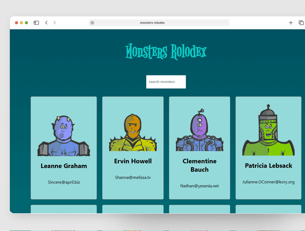 Monsters Rolodex